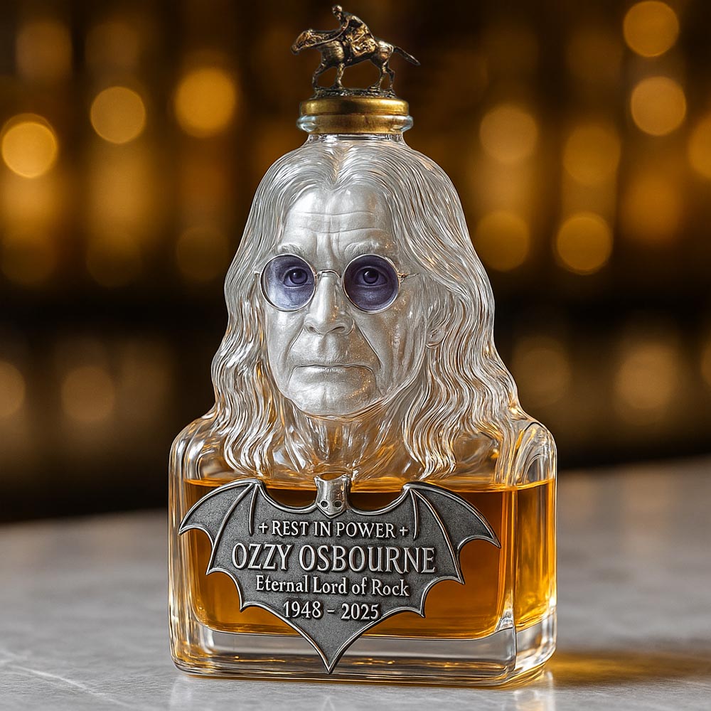 Immortalisé dans le verre — bouteille de whisky en hommage à Ozzy Osbourne