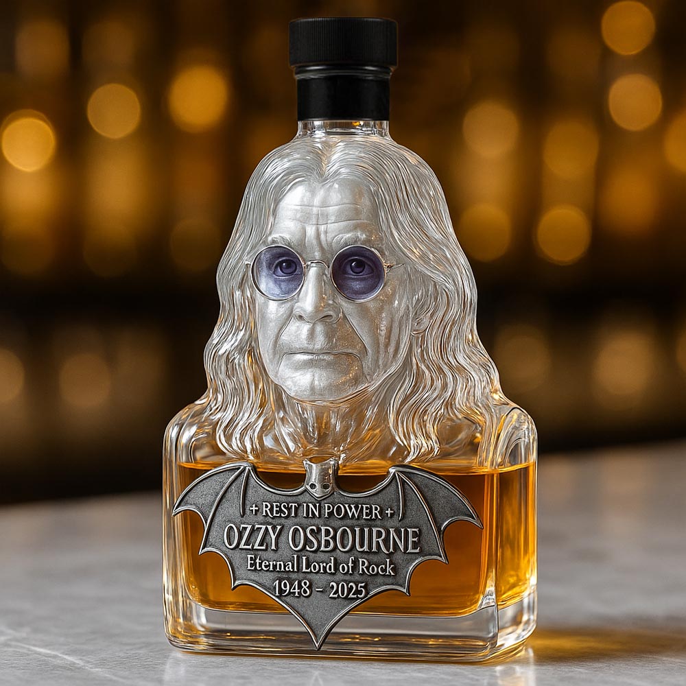 Immortalisé dans le verre — bouteille de whisky en hommage à Ozzy Osbourne
