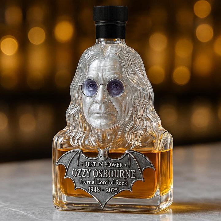 Immortalisé dans le verre — bouteille de whisky en hommage à Ozzy Osbourne